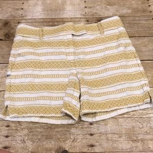 Ann Taylor Loft Yellow & White Riviera Short Sz 6